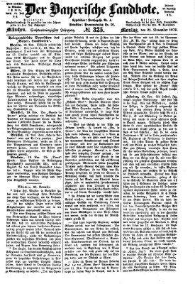 Der Bayerische Landbote Montag 21. November 1870