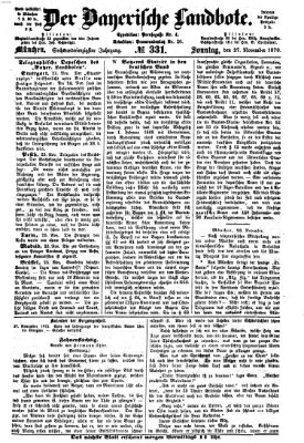 Der Bayerische Landbote Sonntag 27. November 1870