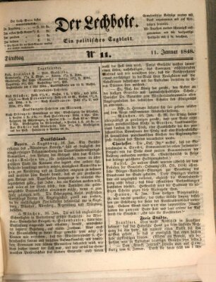 Der Lechbote Dienstag 11. Januar 1848