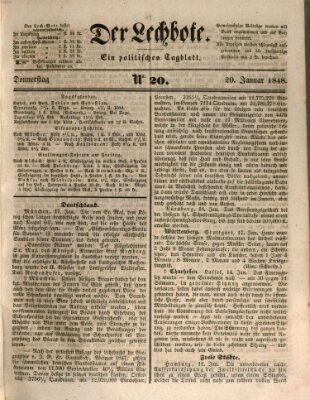 Der Lechbote Donnerstag 20. Januar 1848