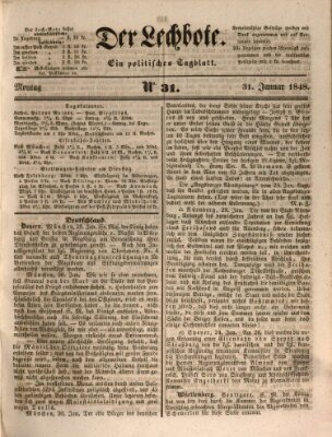 Der Lechbote Montag 31. Januar 1848