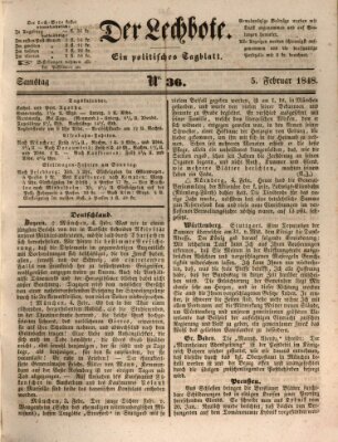 Der Lechbote Samstag 5. Februar 1848