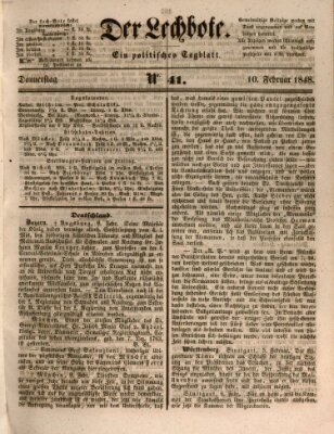 Der Lechbote Donnerstag 10. Februar 1848