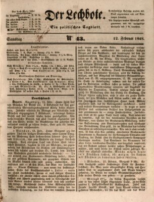 Der Lechbote Samstag 12. Februar 1848