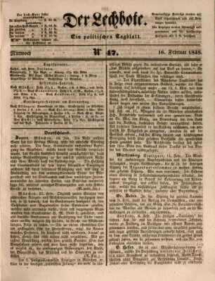 Der Lechbote Mittwoch 16. Februar 1848