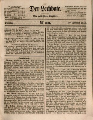 Der Lechbote Dienstag 29. Februar 1848