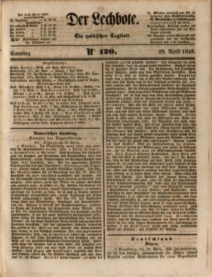 Der Lechbote Samstag 29. April 1848