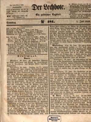 Der Lechbote Samstag 1. Juli 1848