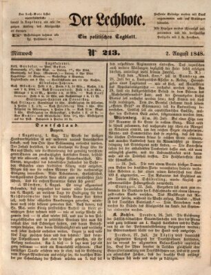 Der Lechbote Mittwoch 2. August 1848