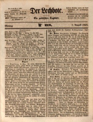 Der Lechbote Montag 7. August 1848