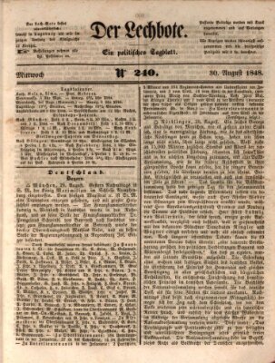 Der Lechbote Mittwoch 30. August 1848