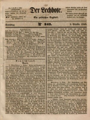 Der Lechbote Samstag 2. September 1848