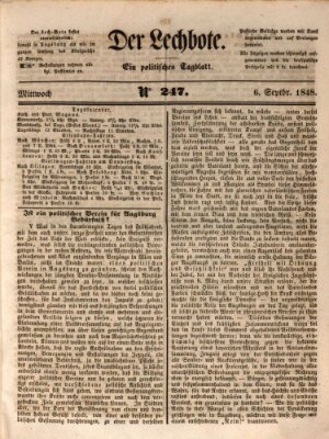 Der Lechbote Mittwoch 6. September 1848