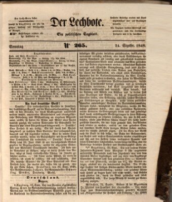 Der Lechbote Sonntag 24. September 1848