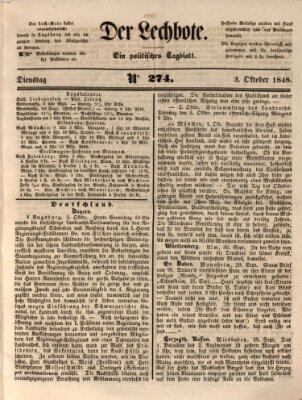 Der Lechbote Dienstag 3. Oktober 1848