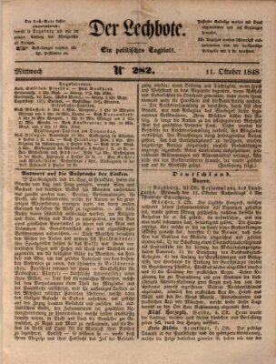 Der Lechbote Mittwoch 11. Oktober 1848