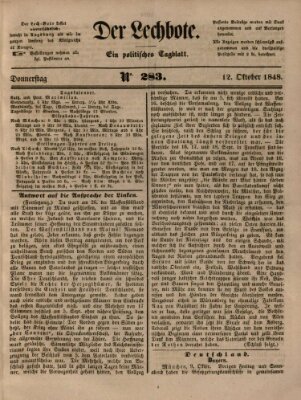 Der Lechbote Donnerstag 12. Oktober 1848