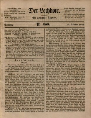 Der Lechbote Samstag 14. Oktober 1848