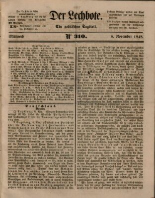 Der Lechbote Mittwoch 8. November 1848