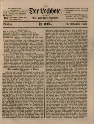 Der Lechbote Dienstag 14. November 1848