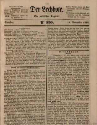 Der Lechbote Samstag 18. November 1848