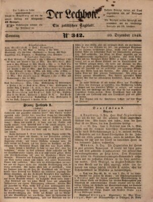 Der Lechbote Sonntag 10. Dezember 1848