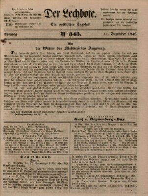 Der Lechbote Montag 11. Dezember 1848