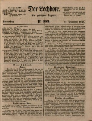 Der Lechbote Donnerstag 21. Dezember 1848