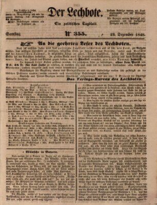 Der Lechbote Samstag 23. Dezember 1848