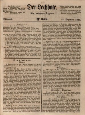 Der Lechbote Mittwoch 27. Dezember 1848