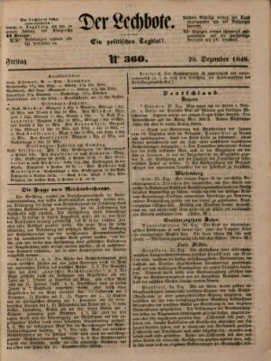 Der Lechbote Freitag 29. Dezember 1848