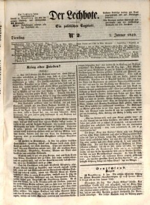 Der Lechbote Dienstag 2. Januar 1849