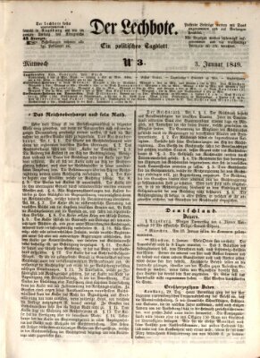 Der Lechbote Mittwoch 3. Januar 1849