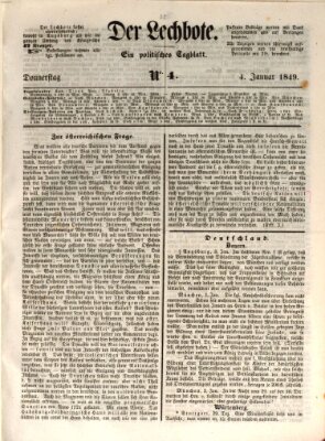 Der Lechbote Donnerstag 4. Januar 1849