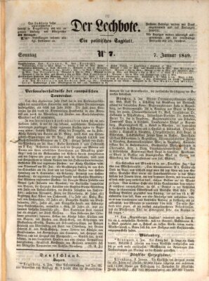 Der Lechbote Sonntag 7. Januar 1849