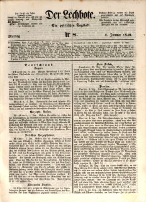 Der Lechbote Montag 8. Januar 1849