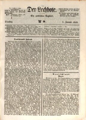 Der Lechbote Dienstag 9. Januar 1849