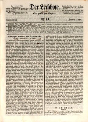 Der Lechbote Donnerstag 11. Januar 1849