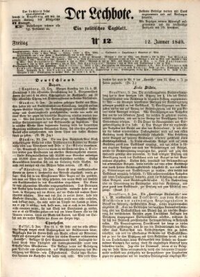 Der Lechbote Freitag 12. Januar 1849