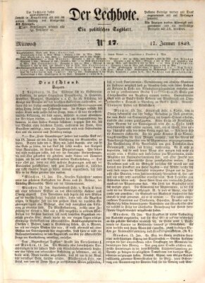 Der Lechbote Mittwoch 17. Januar 1849