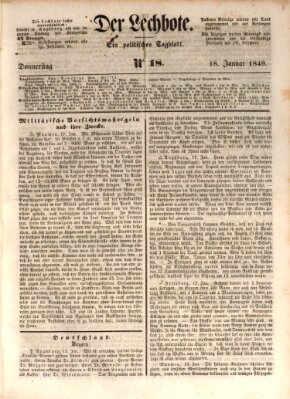 Der Lechbote Donnerstag 18. Januar 1849