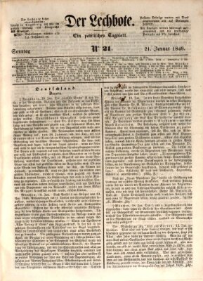 Der Lechbote Sonntag 21. Januar 1849