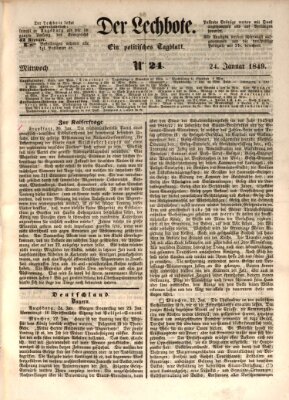 Der Lechbote Mittwoch 24. Januar 1849