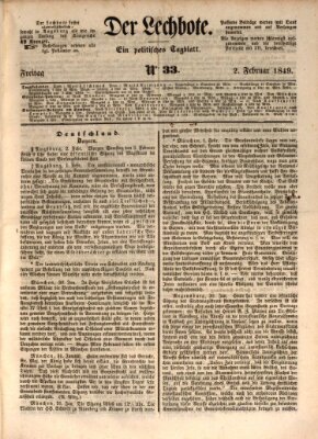 Der Lechbote Freitag 2. Februar 1849