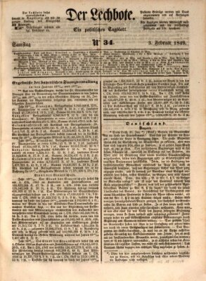 Der Lechbote Samstag 3. Februar 1849
