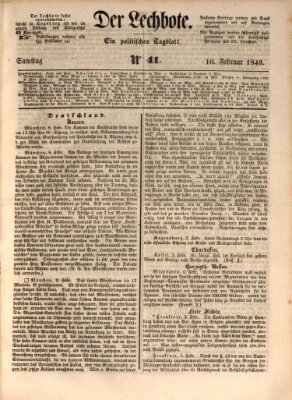 Der Lechbote Samstag 10. Februar 1849