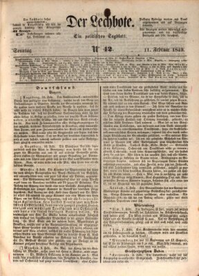 Der Lechbote Sonntag 11. Februar 1849