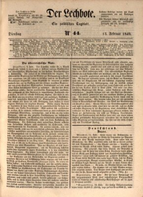 Der Lechbote Dienstag 13. Februar 1849