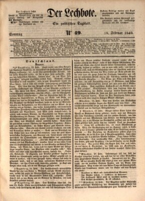 Der Lechbote Sonntag 18. Februar 1849