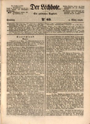 Der Lechbote Sonntag 4. März 1849